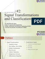 Lecture #2: Signal Transformations and Classifications