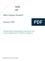IAL Edexcel Pure Mathematics 1 Jan 20 Mark Scheme