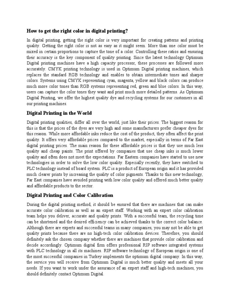 How To Get The Right Color in Digital Printing | PDF | Qualia | Graphic ...