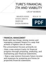 New Venture's Financial Strength and Viability