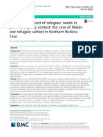 Critical Assessment of Refugees ' Needs in Post-Emergency Context: The Case of Malian War Refugees Settled in Northern Burkina Faso