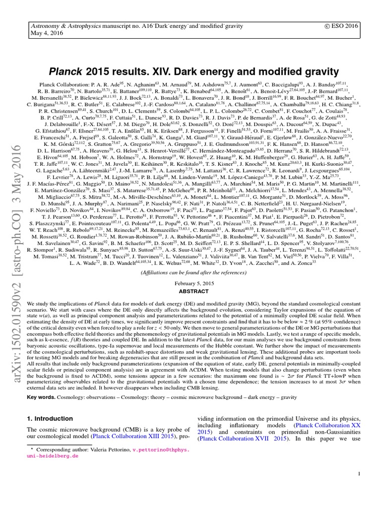 Dark Energy and Modified Gravity Analysis | PDF | Cosmic Microwave ...