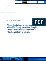 Cod Deontologico Profesional Educacion