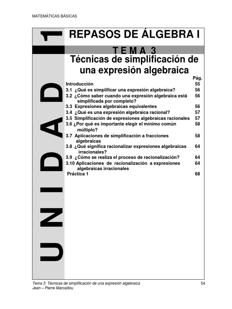 Técnicas Para Simplificar Expresiones Algebraicas Pdf Factorización