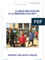 Etat Des Lieux Des Écoles À La Rentrée 2010-2011