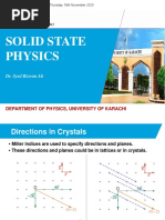 Solid State Physics: Course No:508: Bsc. (Hons)