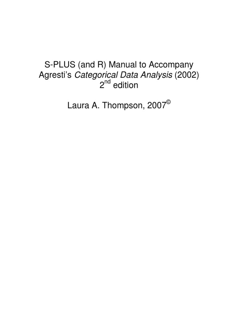 AGRESTI A 2002 CATEGORICAL DATA ANALYSIS visual data 6