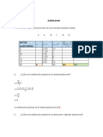 Estimaciones puntuales de parámetros estadísticos de muestras aleatorias