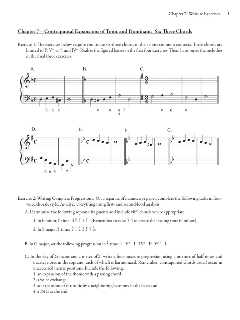 Six-Three Chords Exercises | PDF