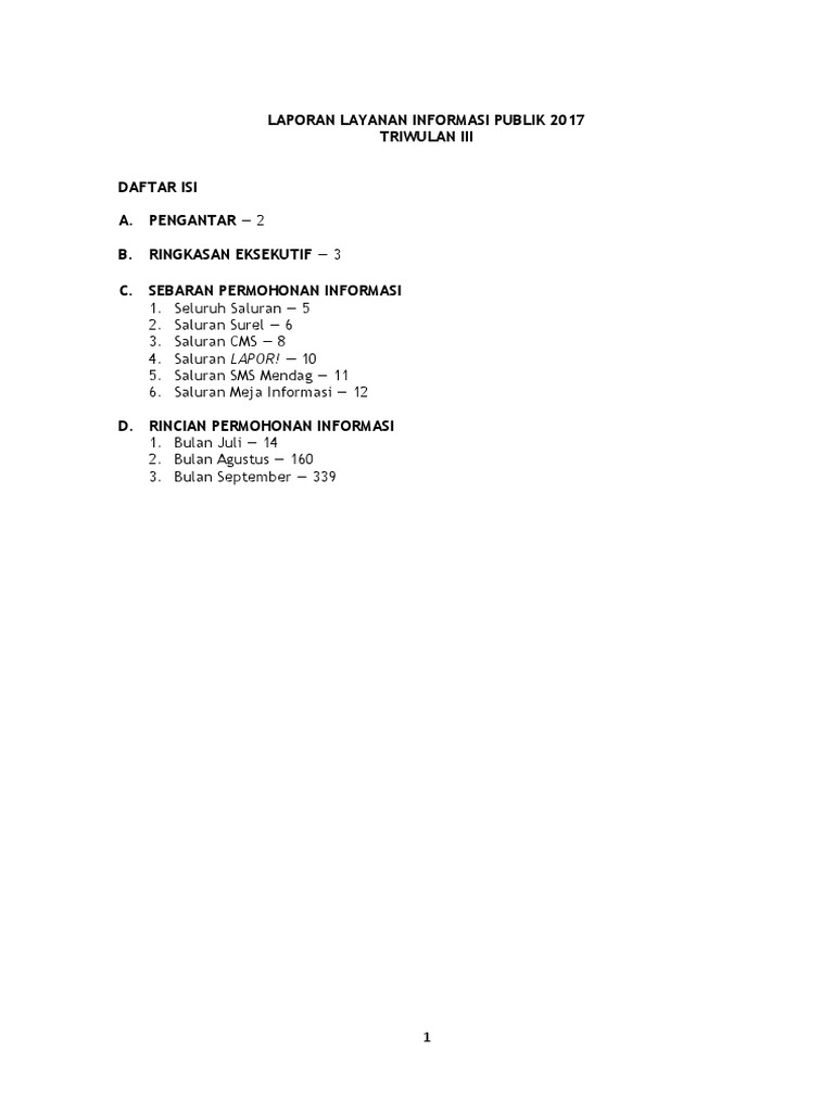 Laporan Layanan Informasi Kemendag | PDF | Komputer