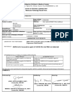 Philippine Children's Medical Center: Covid-19 Testing Laboratory Molecular Pathology Result Form