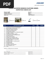 7.7 Sf-003 (Mewp Inspection Check List) Manlift, Boomlift