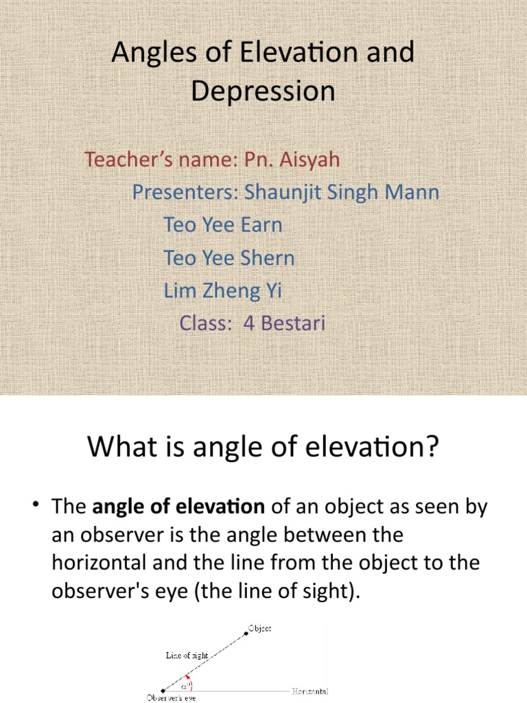 Angles of Elevation and Depression Explained | PDF | Triangle ...