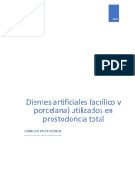 Dientes Artificiales (Acrílico y Porcelana) Utilizados en Prostodoncia Total