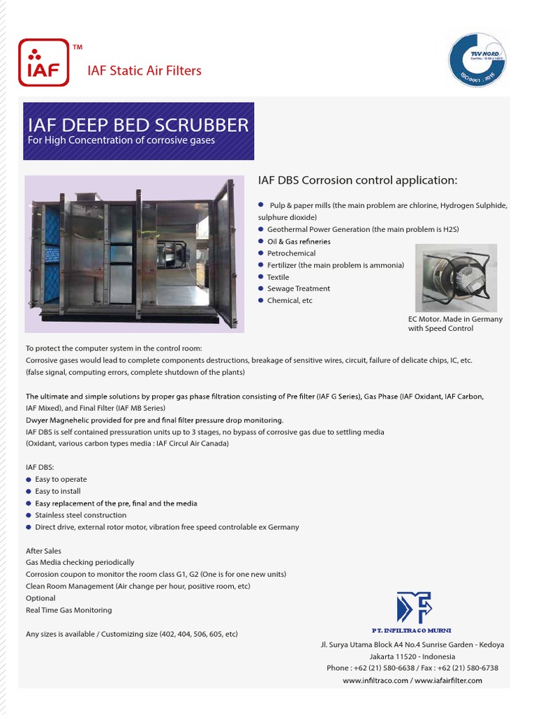 IAF Deep Bed Scrubber for Removing Corrosive Gases in Industrial