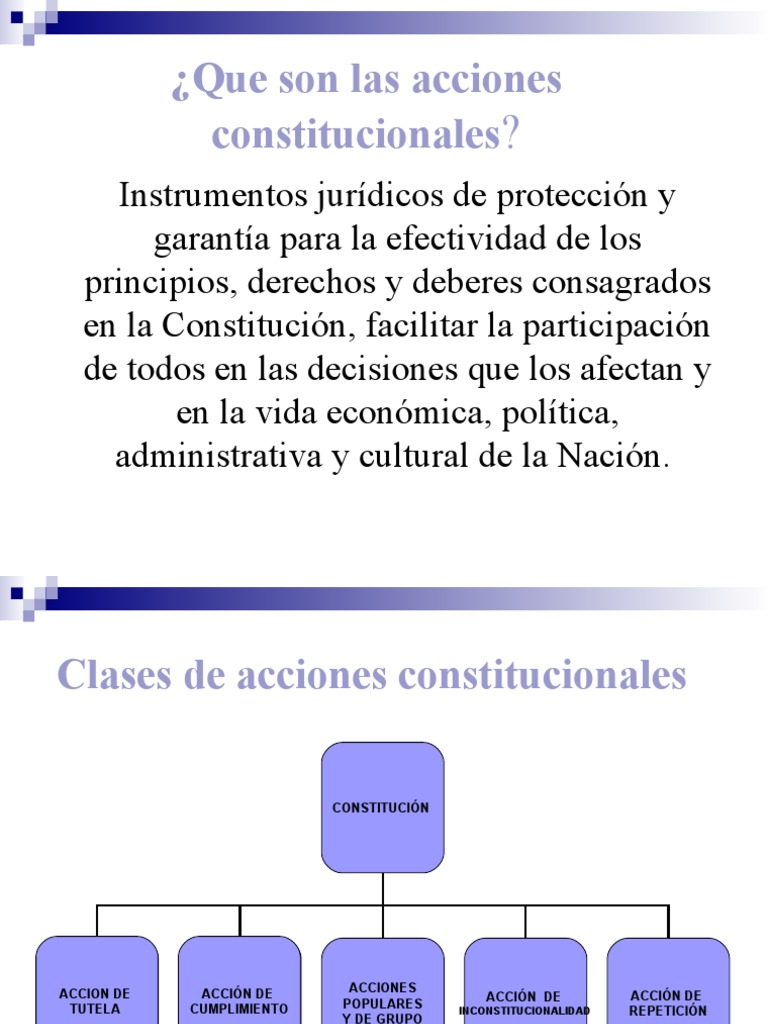 Acciones Constitucionales | PDF | Derecho Constitucional | Demanda judicial