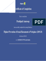 Flipkart POSH Certificate Completion 2019-20