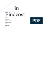 Begin Findcost