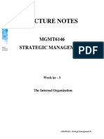 Lecture Notes: MGMT6146 Strategic Management