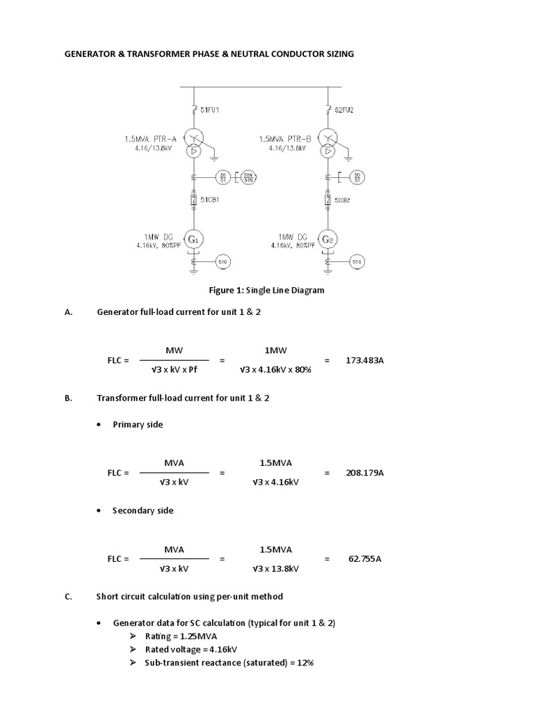 Generator and Neutral Conductor Sizing | PDF | Electrical Impedance ...