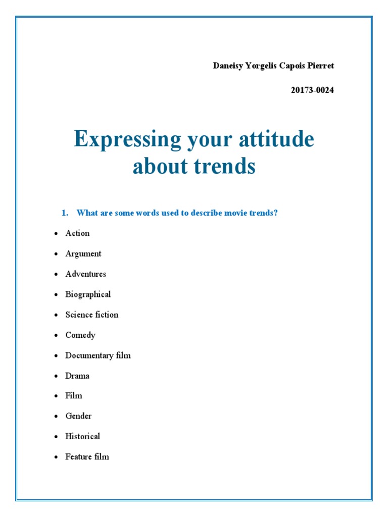 Expressing Your Attitude About Trends | PDF | Games & Activities ...