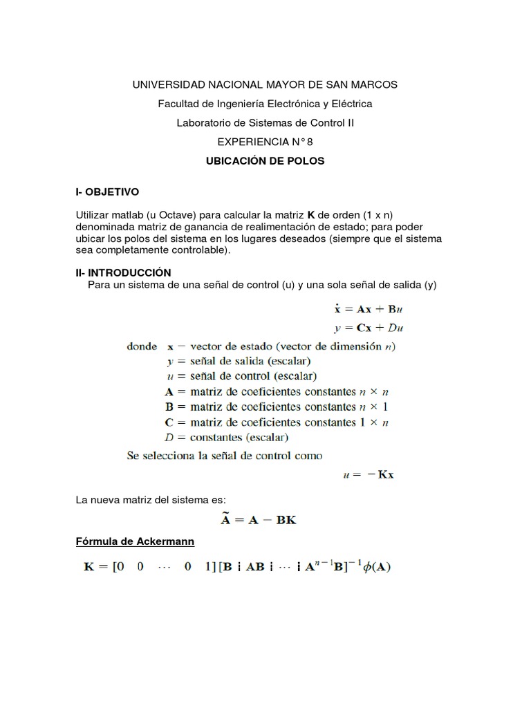 Exp. Ubicacion de Polos | PDF