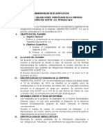 Memorandum de Planificacion