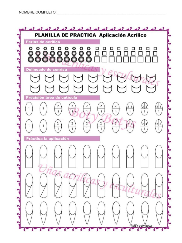 Plantilla para Practica de Acrilico Correcta | PDF