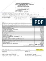 CSPC Graduate Forum 2011 Financial Report