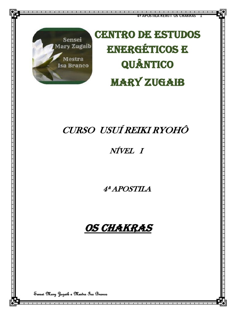 Reiki I: Alinhamento dos Chakras | PDF | Chacra | Reiki