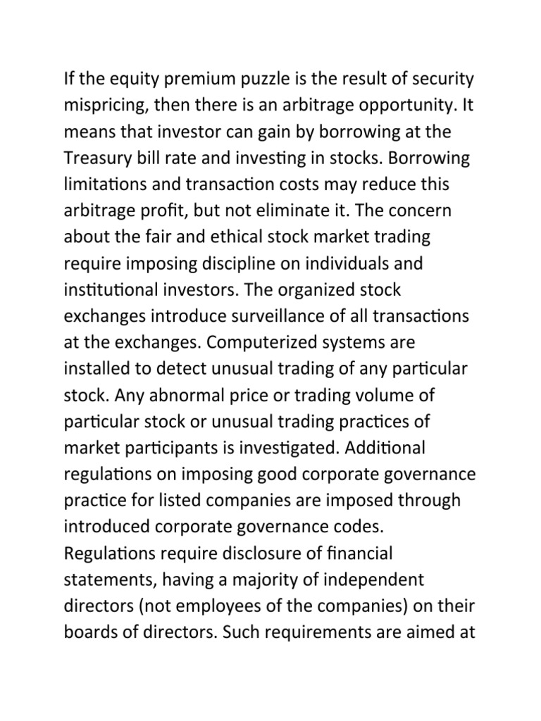 If The Equity Premium Puzzle Is The Result of Security Mispricing PDF