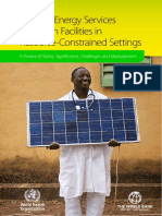 Modern Energy Services For Health Facilities in Resource-Constrained Settings