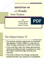 Presentation On Joint Venture: Hero Honda