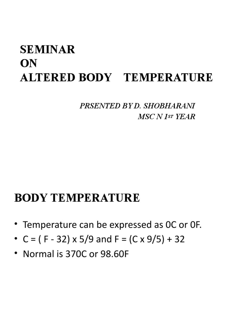 Altered Body Temperature | PDF | Fever | Endothelium
