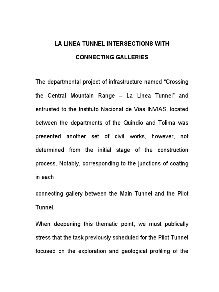 La Linea Tunnel Junctions Overview | PDF | Tunnel | Business