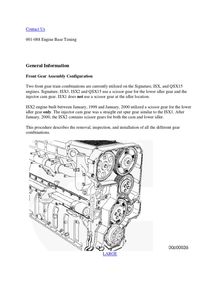 001-088 Engine Base Timing | PDF | Gear | Screw