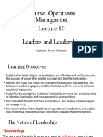 Course: Operations Management Leaders and Leadership: Lecturer: Anvar Nizamov