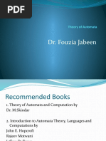 Dr. Fouzia Jabeen: Theory of Automata