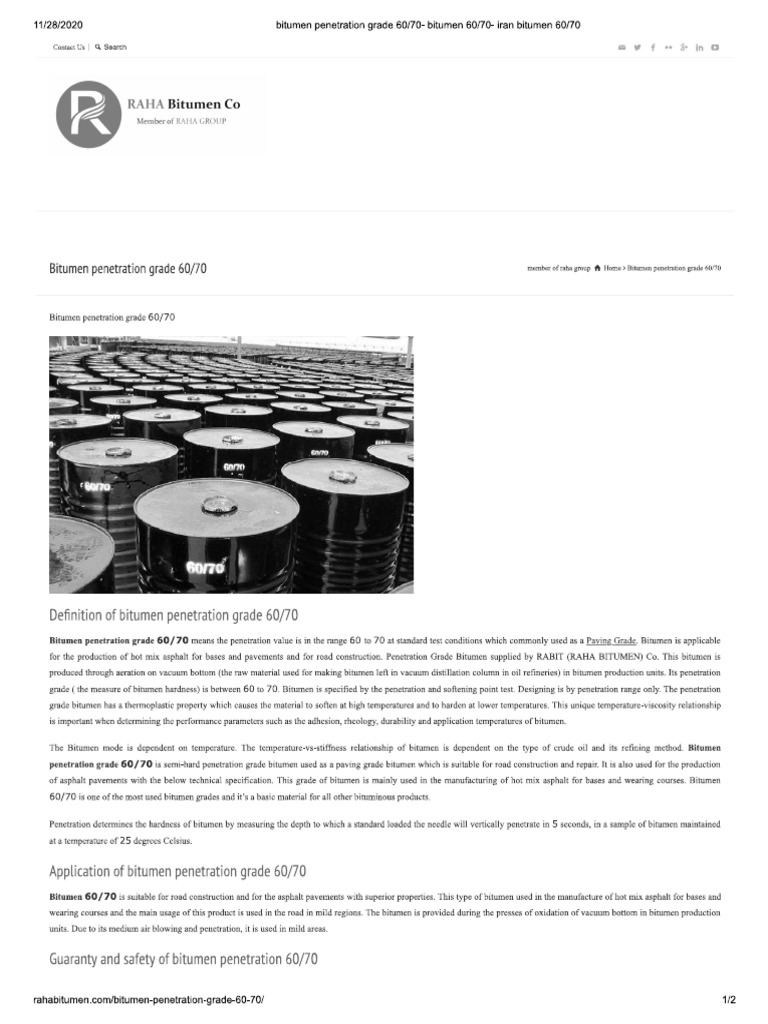 Bitumin 60... 70 Grade | PDF