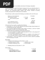 PROBLEM NO. 5 - Bank Reconciliation and Amount of Shortage Computation