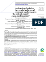 Green Warehousing, Logistics Optimization, Social Values and Ethics and Economic Performance: The Role of Supply Chain Sustainability