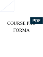 Course Pro Forma