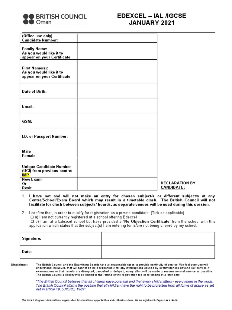 Private Candidate Exam Declaration | PDF | Government | Test/Examination