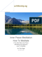 Inner Peace Meditation How To Meditate: On This Page