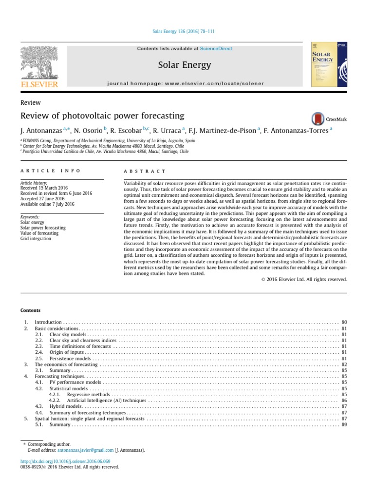 Advances in Solar Power Forecasting | PDF | Photovoltaics | Solar Power