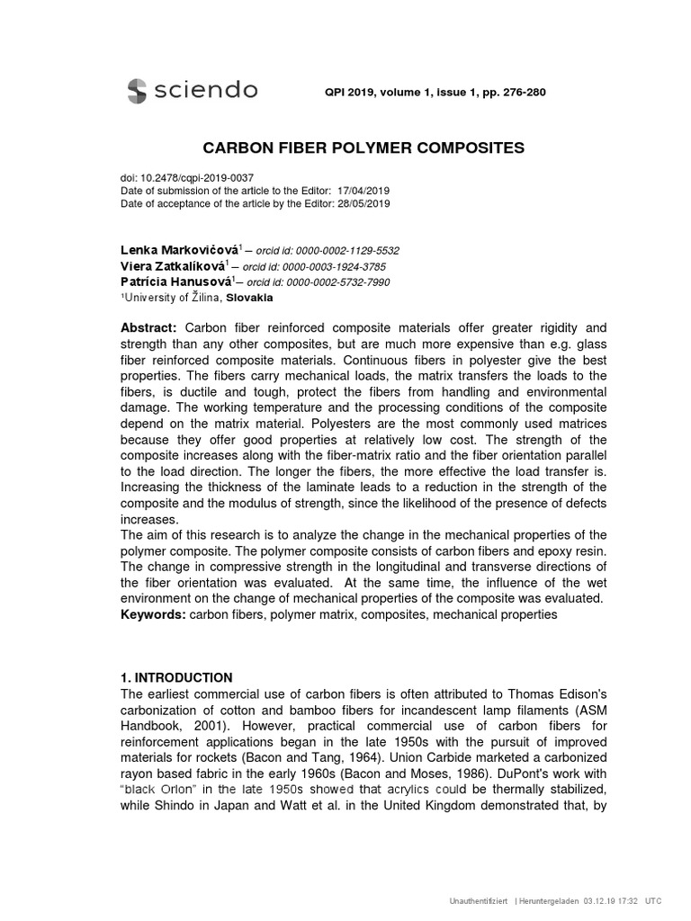 Mechanical Properties of Carbon Composites | PDF | Composite Material ...