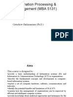 Information Processing & Management (MBA 5131) : Getachew Hailemariam (PH.D.)