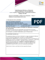 Guía de Actividades y Rúbrica de Evaluación – Unidad 1 - Paso 1 – Reconocimiento Del Curso