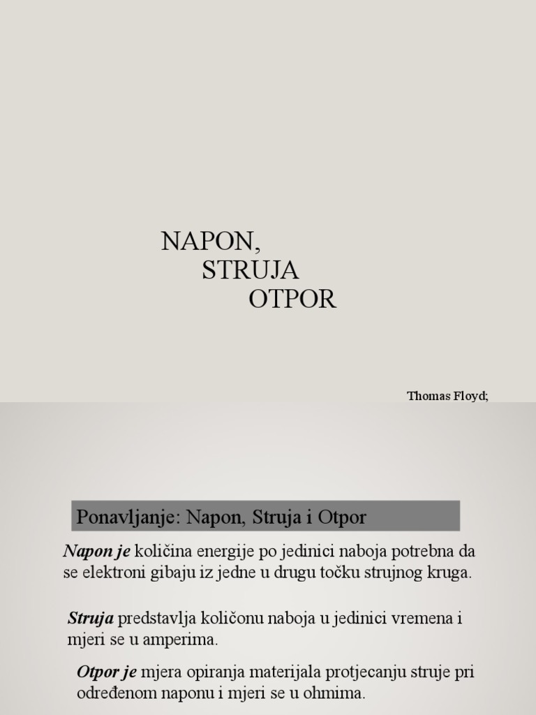 Napon - Struja - Otpor | PDF