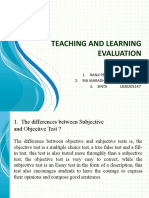Teaching and Learning Evaluation